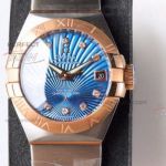 Perfect Replica Best Omega Constellation 27mm Automatic Watches - Blue Diamond Dial